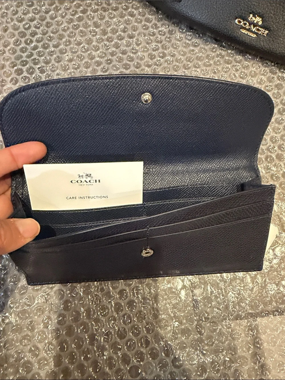 Coach Two-Tone Blue and navy blue Leather Card Holder